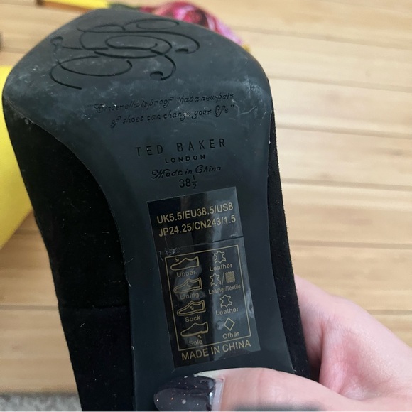 Ted Baker Black Women’s Sloana Pump Scallop Trim Rose Gold 38.5 - Picture 5 of 5